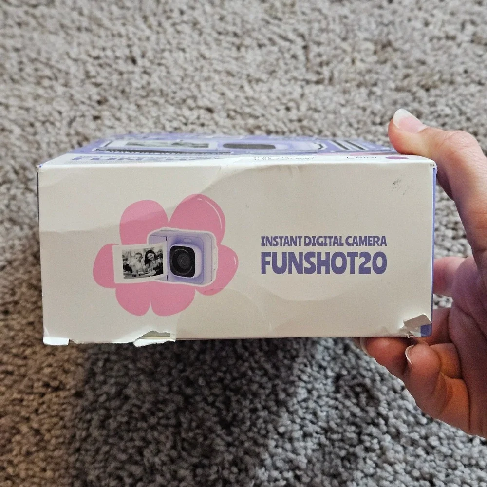 Funshot20 Instant Digital Camera Purple Kids Photo Video Print New Birthday Gift